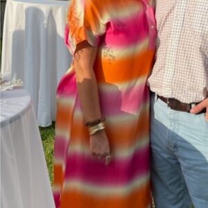 FRNCH Pink and Orange Dress